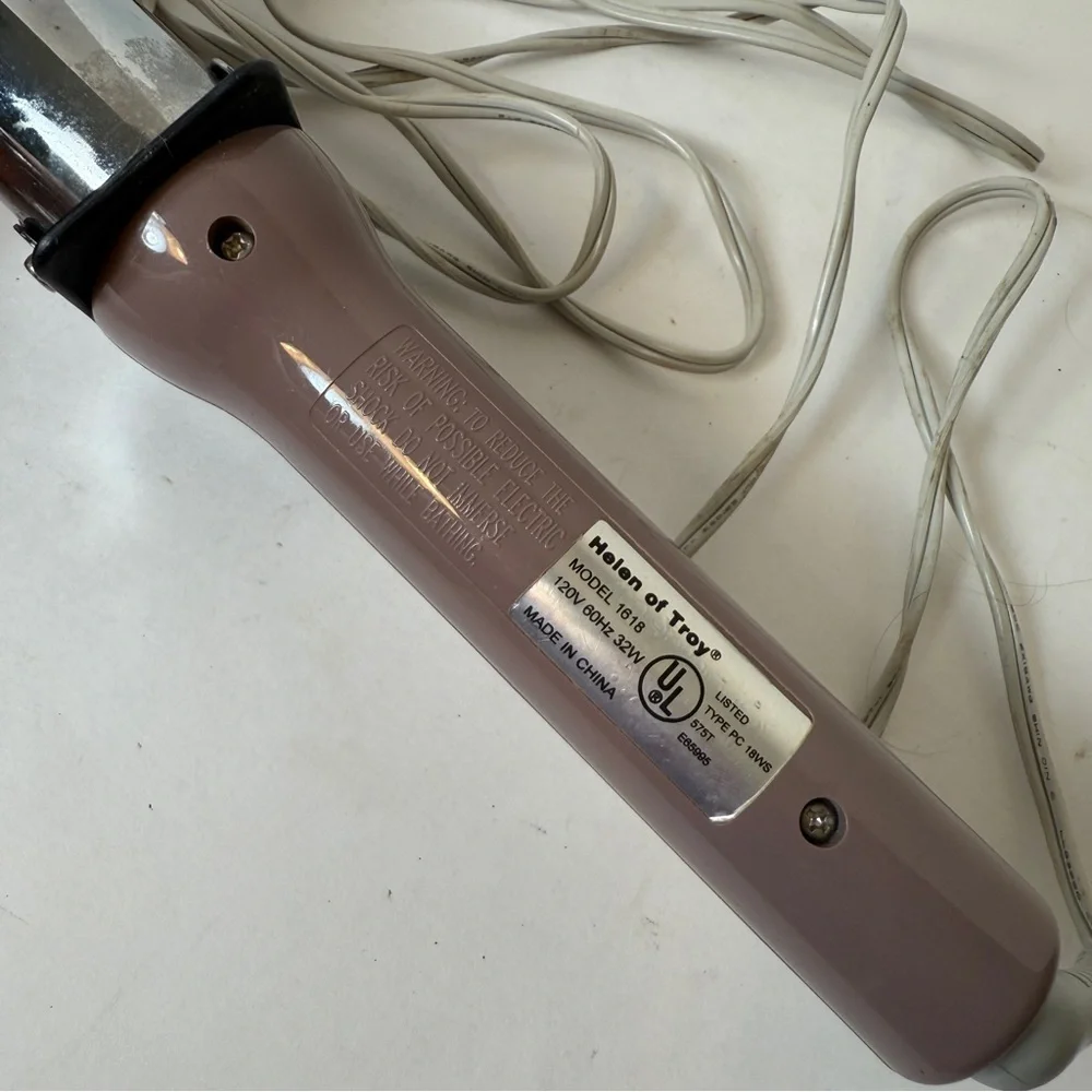 Vintage Helen of Troy 1.5”‎ Curling Iron Model 1618 Med Curl Lavender Gray Works